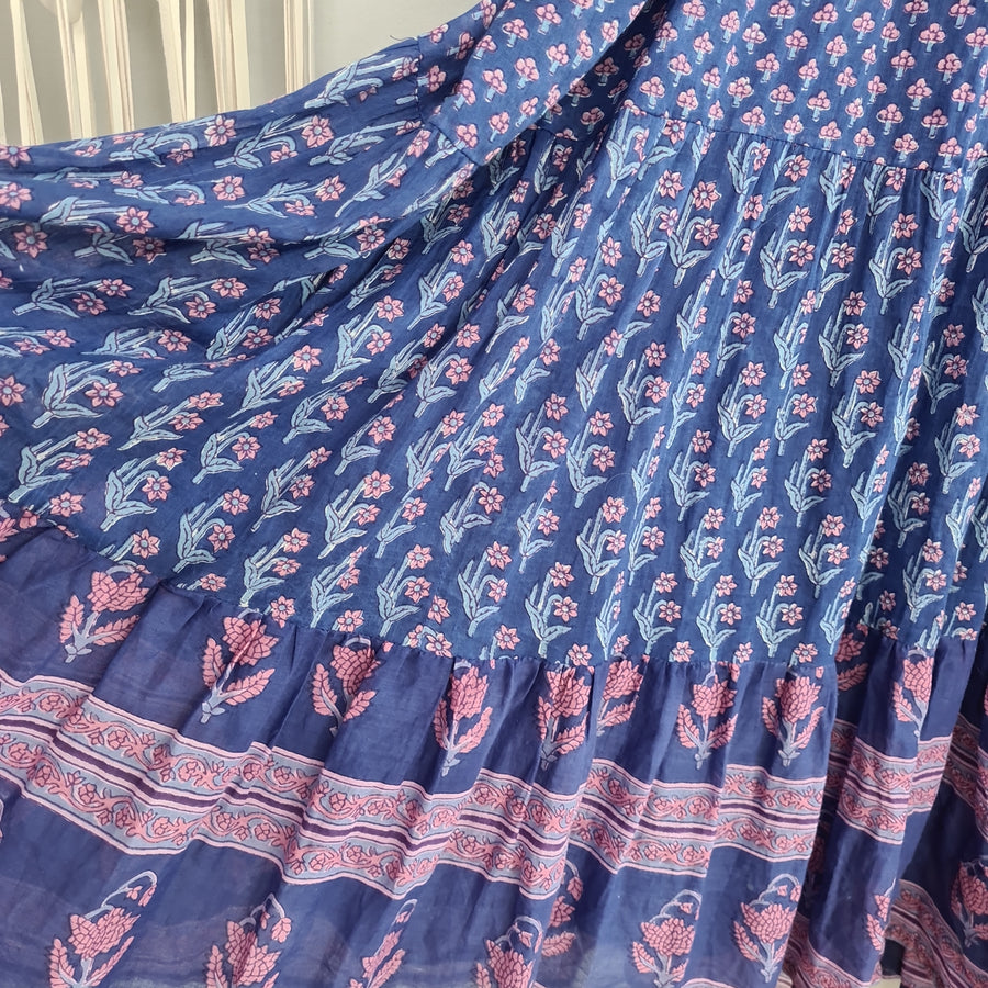 Blue Indian cotton dress M/L