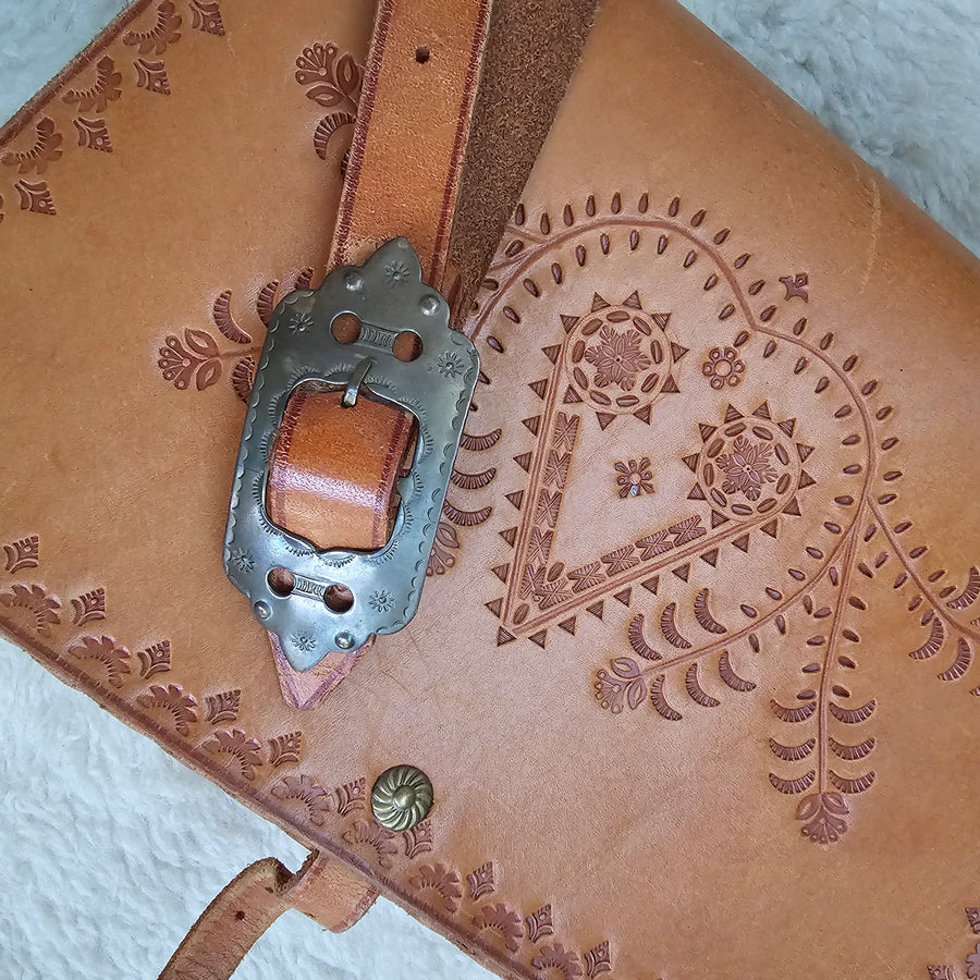Mexican tooled leather bag