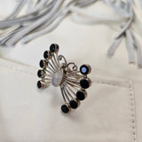 Sterling Silver Onyx Ring Butterfly size 7
