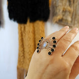 Sterling Silver Onyx Ring Butterfly size 7