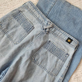 Vintage 70s Peach high-waisted bell bottom jeans size 8