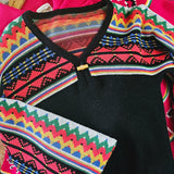 Vintage Mexican Baja Knit Boho Festival Hippie S