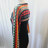 Vintage Mexican Baja Knit Boho Festival Hippie S