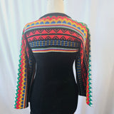 Vintage Mexican Baja Knit Boho Festival Hippie S