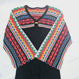 Vintage Mexican Baja Knit Boho Festival Hippie S