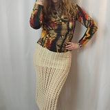 Roberto Cavalli, designer snakeskin long sleeve blouse M