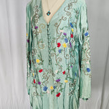 Silk embroidered blouse S