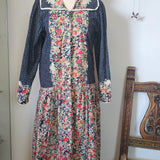 🌿 Vintage 70s Malika Prairie Dress – Edwardian Folk Revival M\10 🌿
