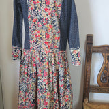🌿 Vintage 70s Malika Prairie Dress – Edwardian Folk Revival M\10 🌿