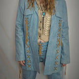 Y2K Denim Look Two-Piece Western Suit set