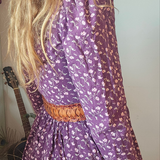 Vintage Laura Ashley Purple Floral Cotton Dress | Size 12 (Best Fits 8–10)
