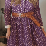 Vintage Laura Ashley Purple Floral Cotton Dress | Size 12 (Best Fits 8–10)