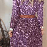 Vintage Laura Ashley Purple Floral Cotton Dress | Size 12 (Best Fits 8–10)