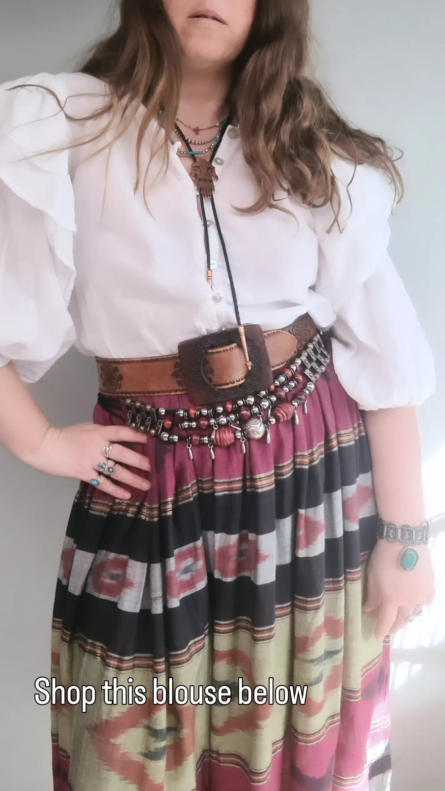 MONSOON Multicoloured Vintage Indian Boho Midi Skirt size M 10/12