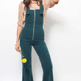 Rollas Eastcoast Flare Overalls – Forest Green-Cords (Size 8)