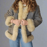 70s Vintage Shearling & Suede Folk Jacket – One of a Kind