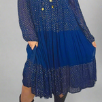 Vintage blue Cotton Adini Indian Dress