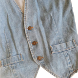 Vintage 90s Denim Vest – Classic Blue Wash – S