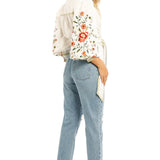 Gardenia Embroidered Wrap Top by MOSS – BNWT – Size 10