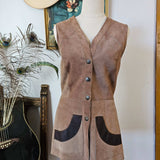 Vintage Two-Tone Suede Vest – Western Folk Classic