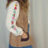 Vintage Two-Tone Suede Vest – Western Folk Classic