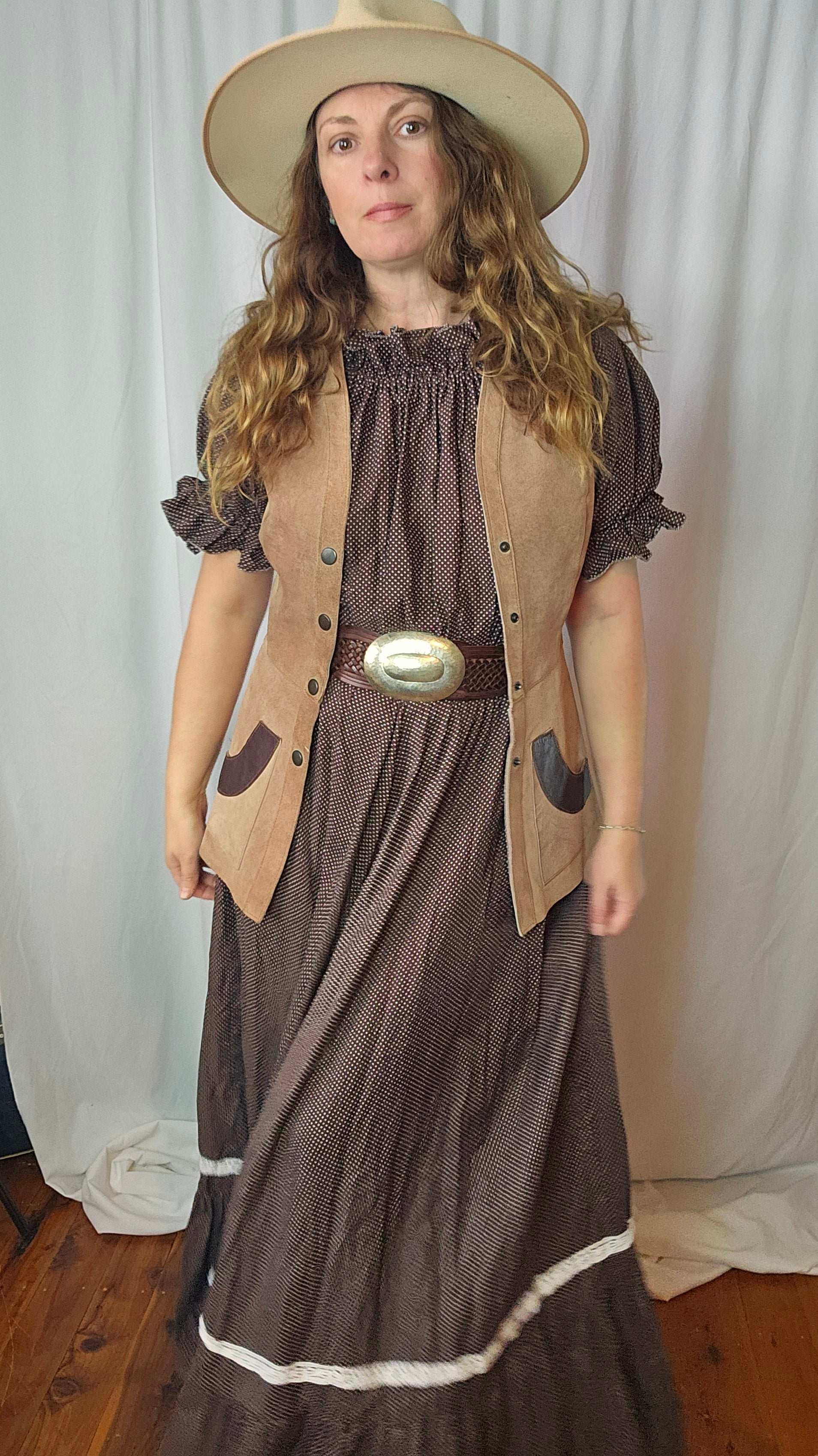 Vintage Two-Tone Suede Vest – Western Folk Classic
