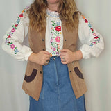 Vintage Two-Tone Suede Vest – Western Folk Classic