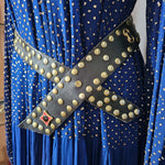 Vintage Studded Black Leather Waist Belt – Handmade Statement Piece