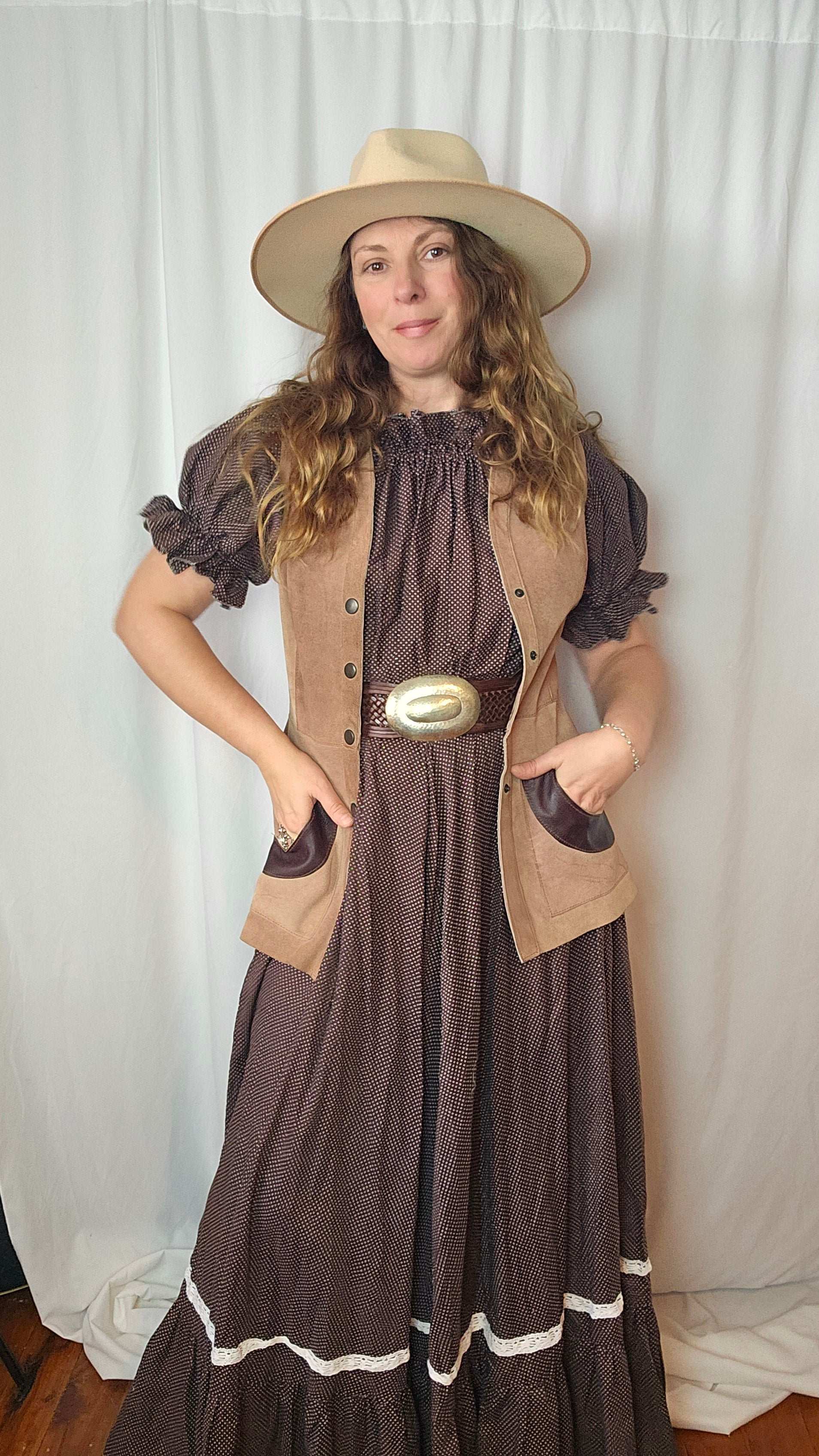 Vintage Two-Tone Suede Vest – Western Folk Classic