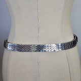 Vintage Silver-Tone Seashell Stretch Belt – Coastal Boho