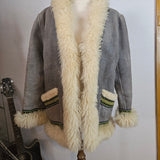 70s Vintage Shearling & Suede Folk Jacket – One of a Kind