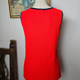 Vintage 70s Crochet & Suede Patchwork Vest – Red Boho Western