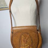 Hand-Painted Tooled Leather Eagle Bag