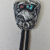 Vintage SSI Eagle Bolo Tie – Turquoise & Coral Inlay