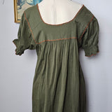 Tree of Life Olive Embroidered Maxi Dress – Size Small (fits AU 8–10)