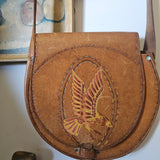 Hand-Painted Tooled Leather Eagle Bag
