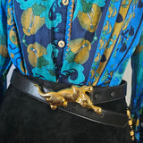 Vintage Panther Buckle Belt — Made in USA S/M