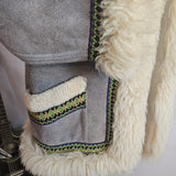 70s Vintage Shearling & Suede Folk Jacket – One of a Kind