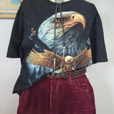 Vintage Eagle Graphic Tee – USA Wildlife Print (Tagged M, Fits S)