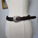 Nocona Braided Leather Belt with Removable Buckle