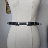 Black Western Concho Belt
