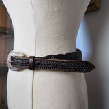 Nocona Braided Leather Belt with Removable Buckle