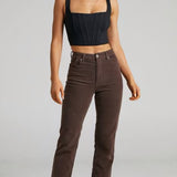 Rolla’s High Rise Original Straight Leg Cord Pants – Dark Brown size 9 & 10