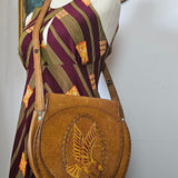 Hand-Painted Tooled Leather Eagle Bag