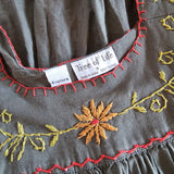 Tree of Life Olive Embroidered Maxi Dress – Size Small (fits AU 8–10)