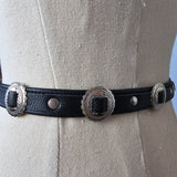 Black Western Concho Belt
