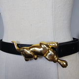 Vintage Panther Buckle Belt — Made in USA S/M