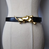 Vintage Panther Buckle Belt — Made in USA S/M