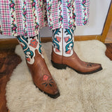 Lucchese Western Boots – Floral Inlay Size 6.5C AU