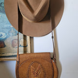 Hand-Painted Tooled Leather Eagle Bag